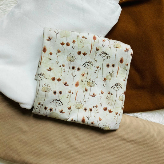 Tricot Wildflowers. Quality tricot for handmade baby and children's clothing.