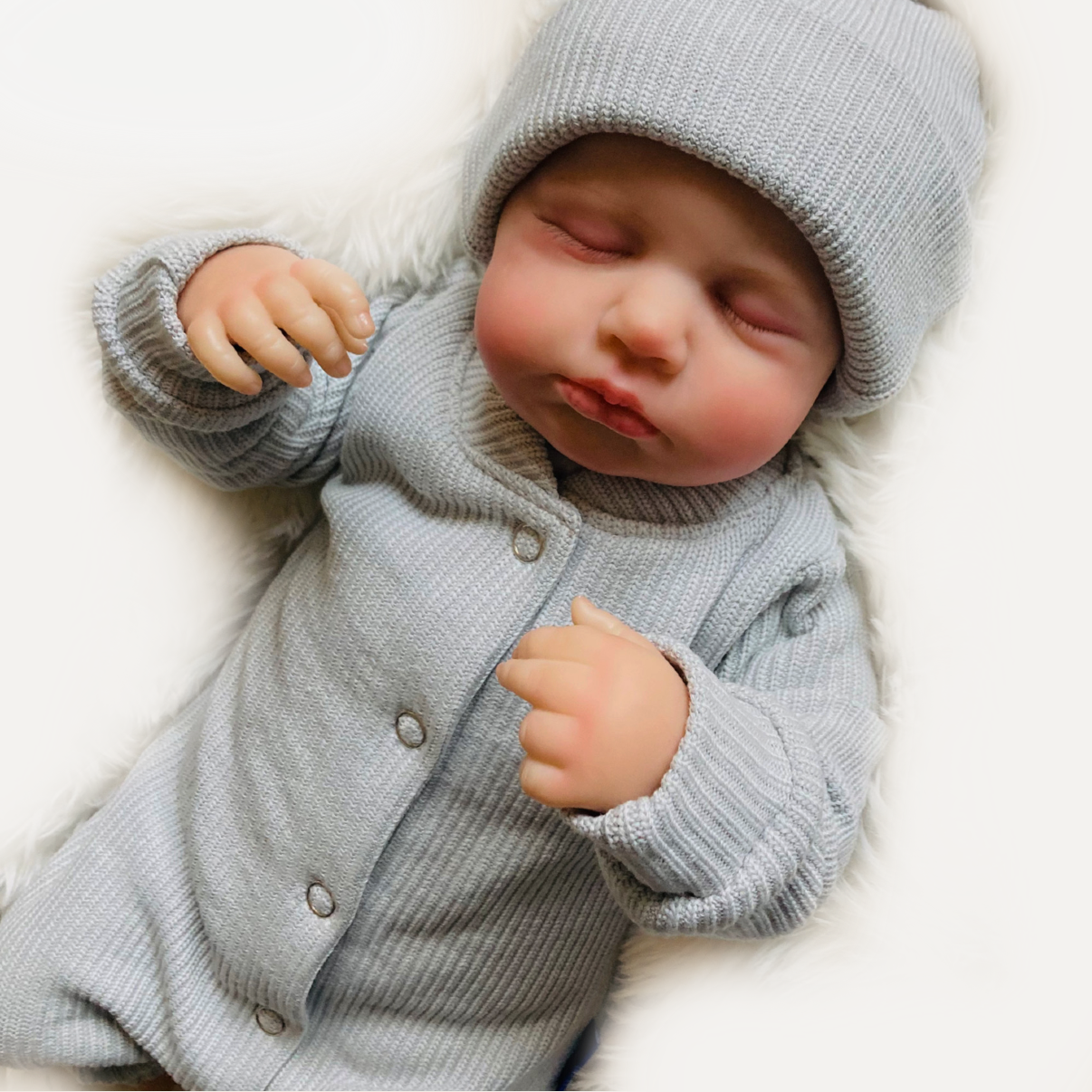 Knitted Babygrow Light Gray Stylish Comfort Handmade – Cuteez