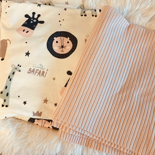 Soft sand-colored ribbed velvet