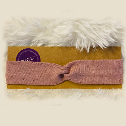 Baby peuter haarband twist smal. Handgemaakte duurzame babykleding webshop Cuteez.