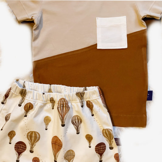 Boys summer set Balloon. Children's size 98. Handmade children's clothing.