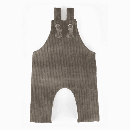 Kale foto van Knotted overall Grey rib van Cuteez, beschikbaar in maat 50-110,, de beste plek voor handgemaakte babykleding en kinderkleding