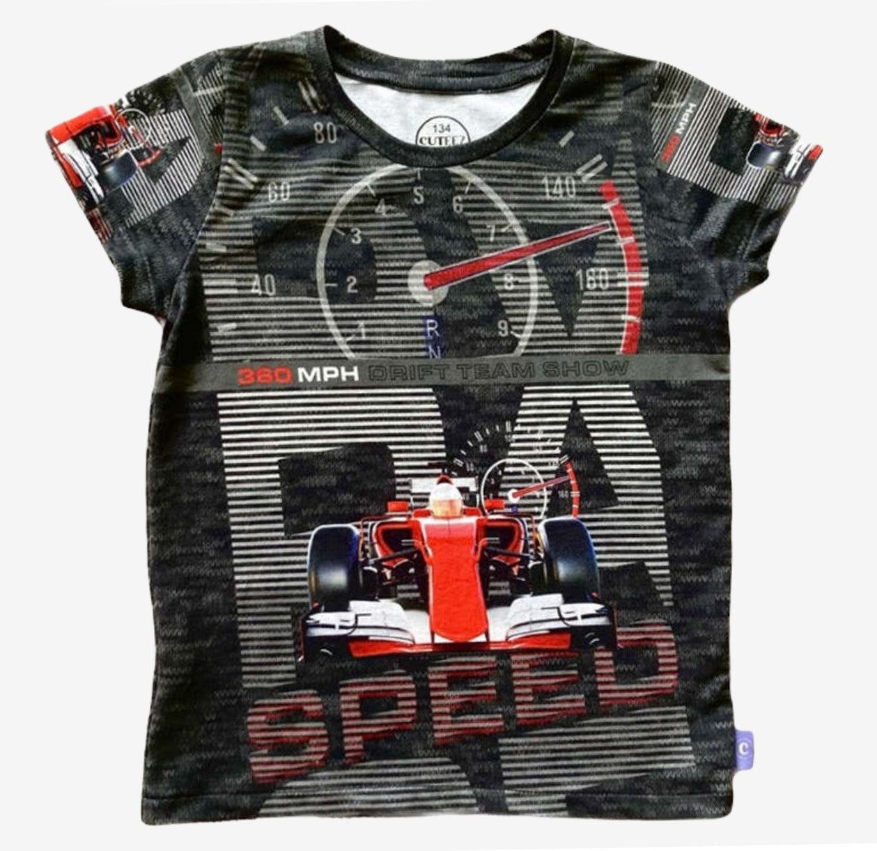 Tshirt Speed. Maat 134. Handgemaakte babykleding. Online - Handgemaakte kinderkleding; duurzame babykleding