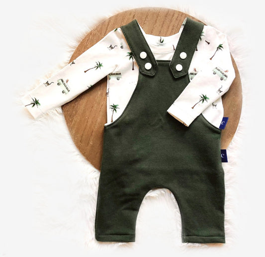 Set tuinbroek & longsleeve jongen babykledingduurzaam handgemaakt van webshop Cuteez