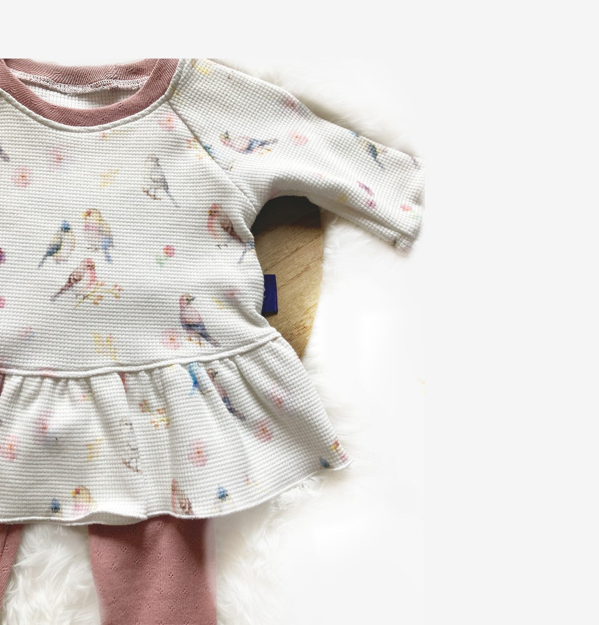 Detail van Tweedelige meisjes set Norah handgemaakte babykleding webshop Cuteez