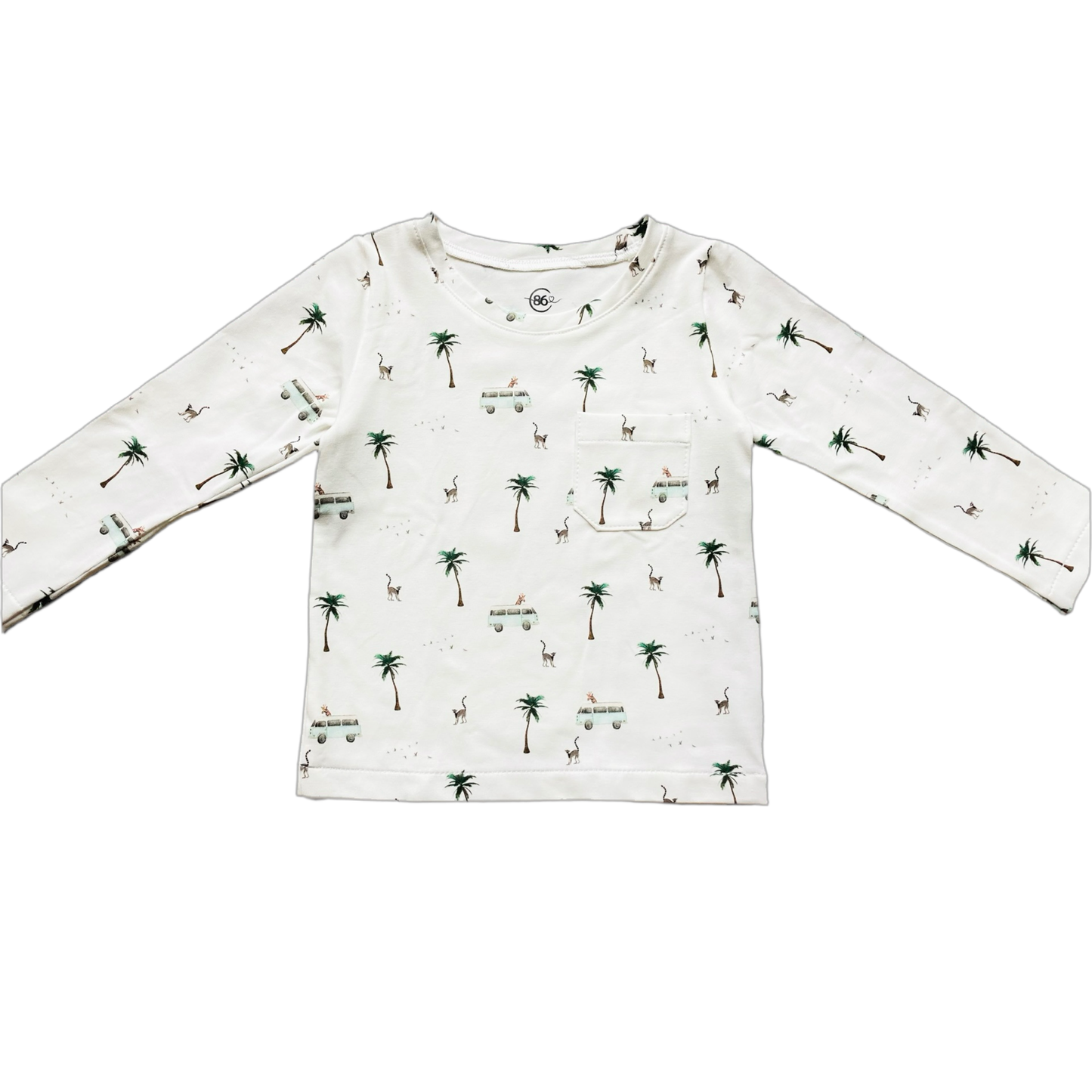 Longsleeve Safari. Maat 50-128. Handgemaakte kinderkleding.