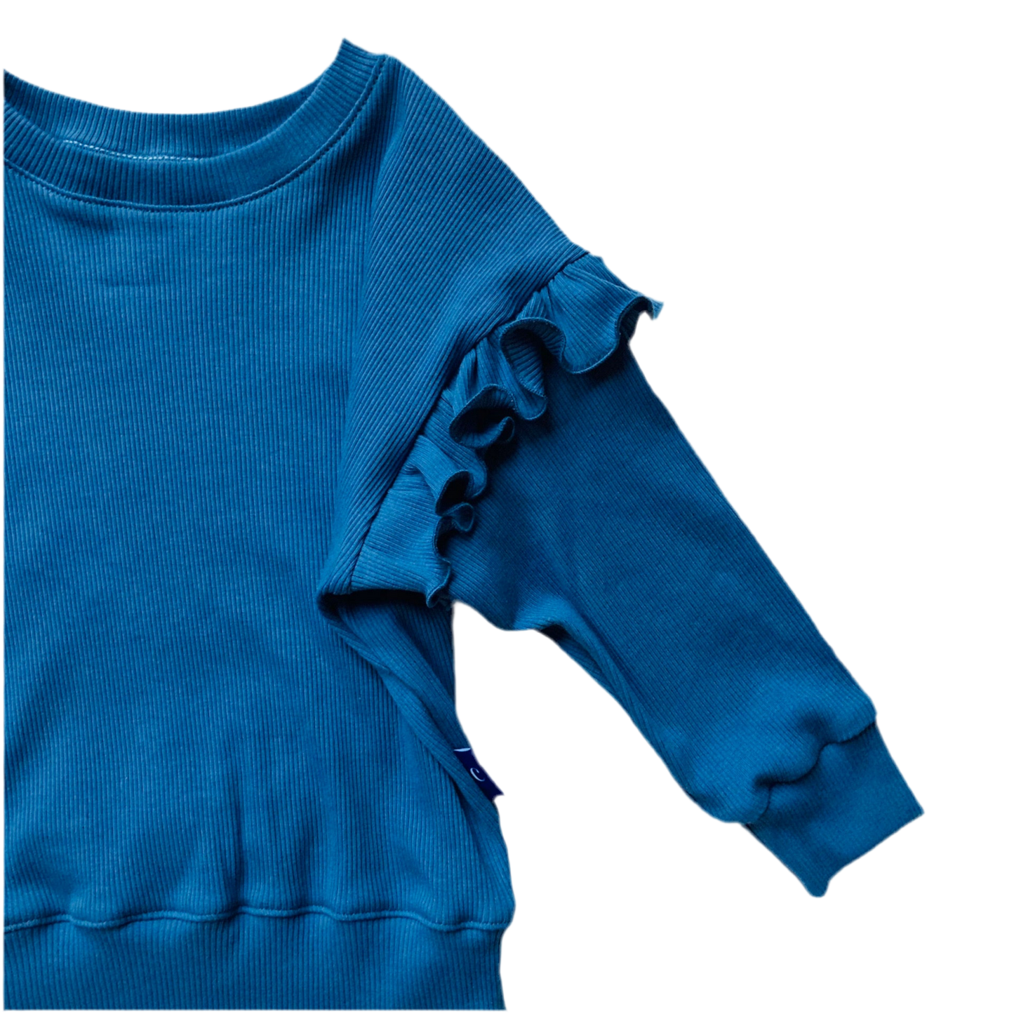 Oversized trui ruffle. Maat 86-152. Handgemaakte kinderkleding.