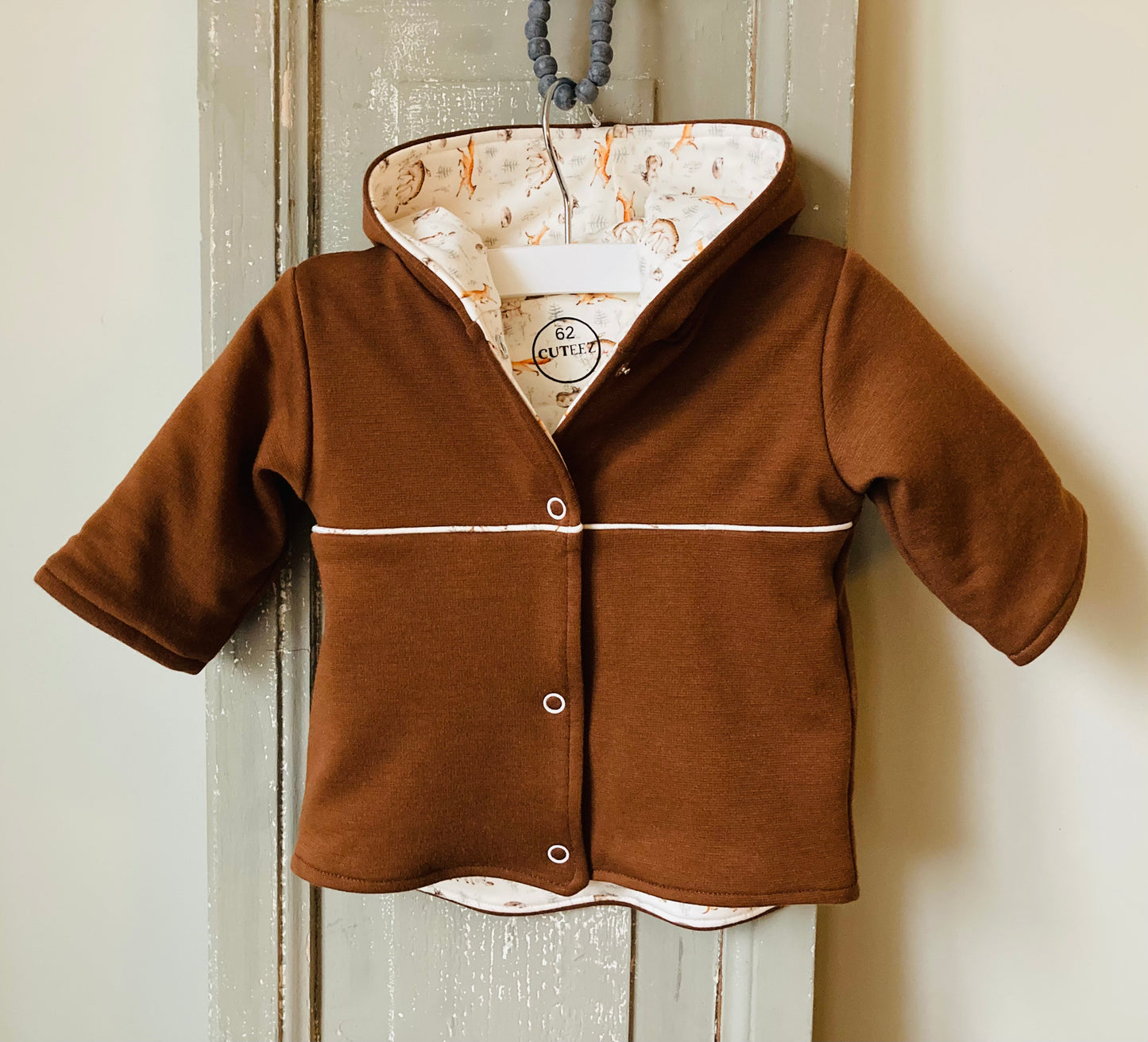 Baby jasje Fox. Maat 56-86. Handgemaakte babykleding.