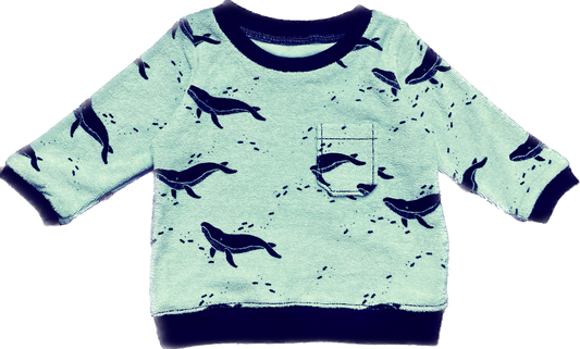 Boy's sweater Whale. Sizes PM - 7Y. Handmade children's clothing.