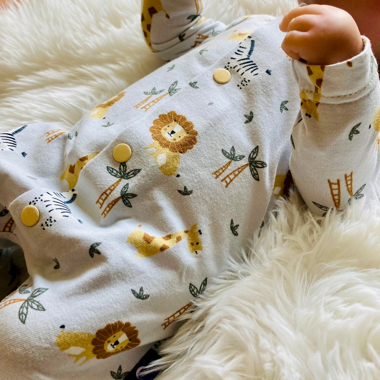 Zomer Babypakje Boxpakje Leeuwtje. Maat 50. Handgemaakte babykleding.