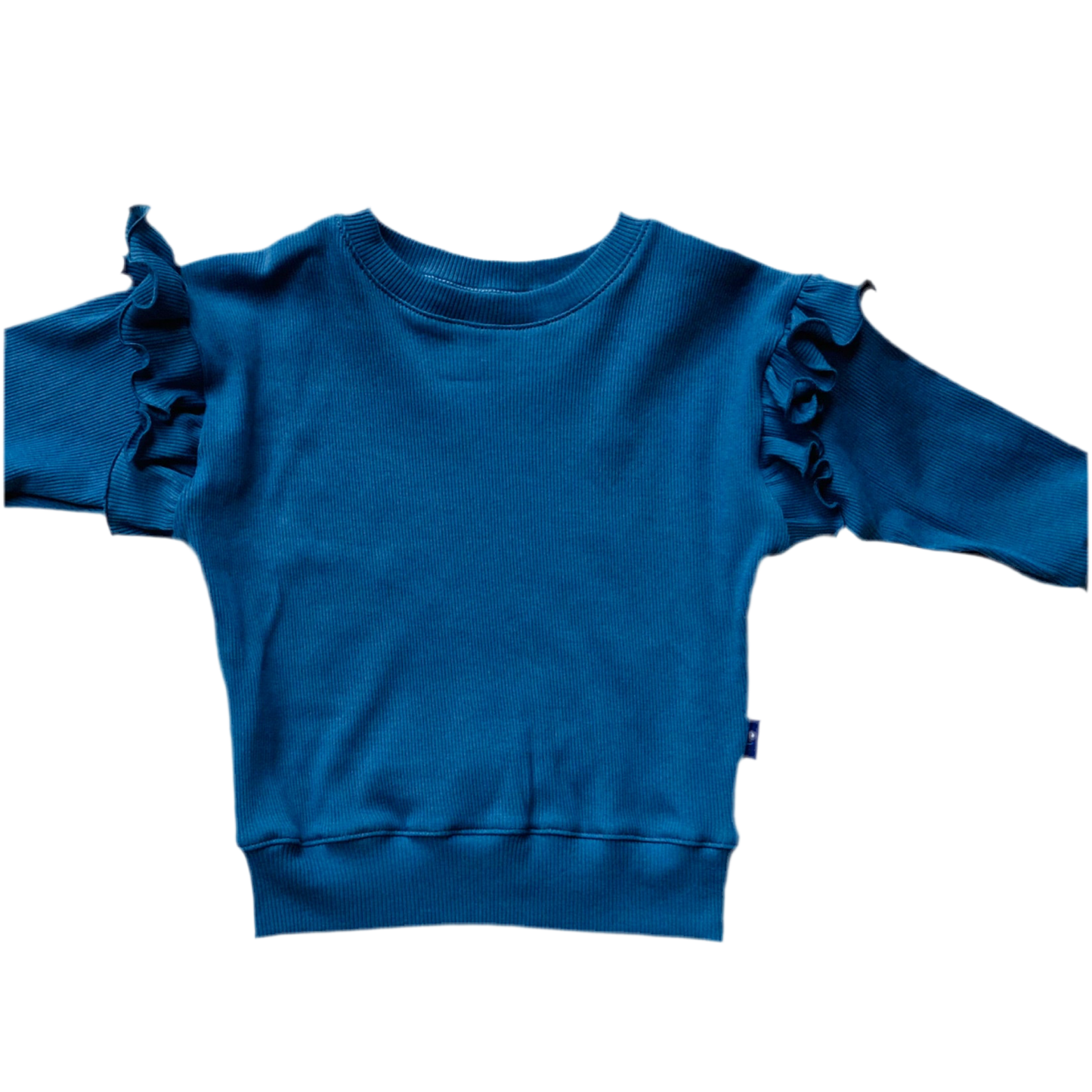 Oversized trui ruffle. Maat 86-152. Handgemaakte kinderkleding.