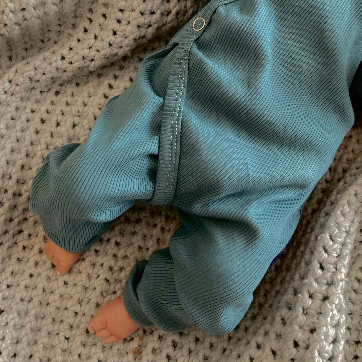 Baby suit playsuit Petrol rib. Available in various colours. Baby sizes 44-68. Handmade baby clothes.