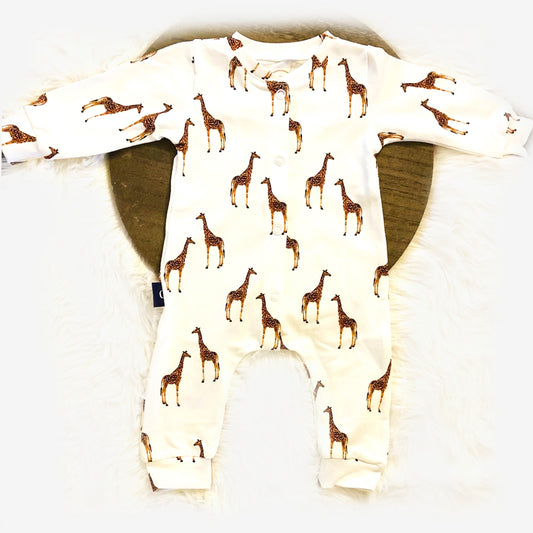 Babypakje boxpakje Giraffe; handgemaakte duurzame babykleding van webshop Cuteez - voor duurzame handgemaakte baby- en kinderkleding