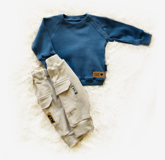 Cargo broek Grey. Maat 50-128. Handgemaakte kinderkleding.