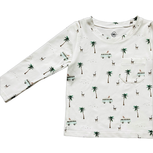 Longsleeve Safari. Maat 50-128. Handgemaakte kinderkleding.