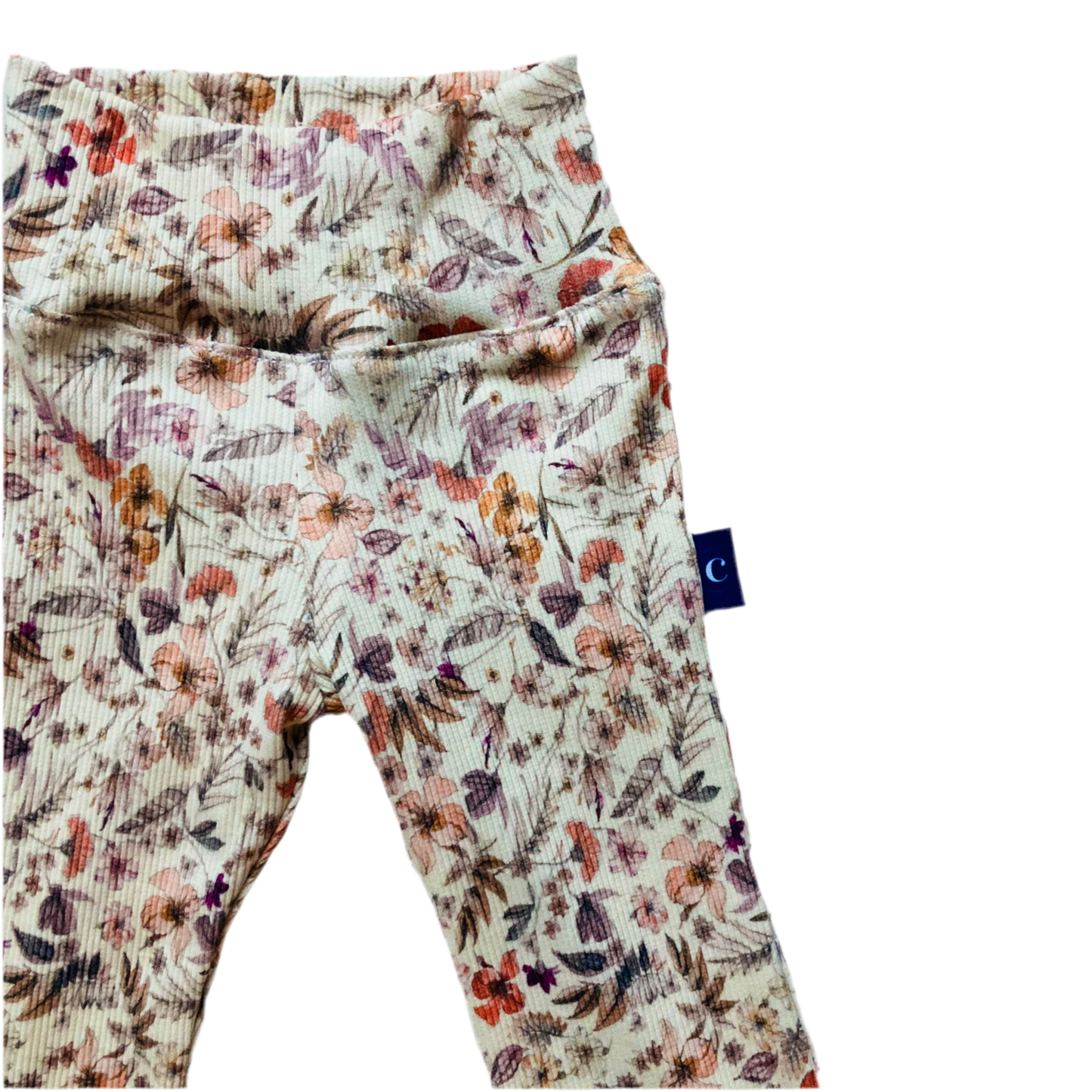 Flare broek Flowers purple. Maat 50-134. Handgemaakte kinderkleding.