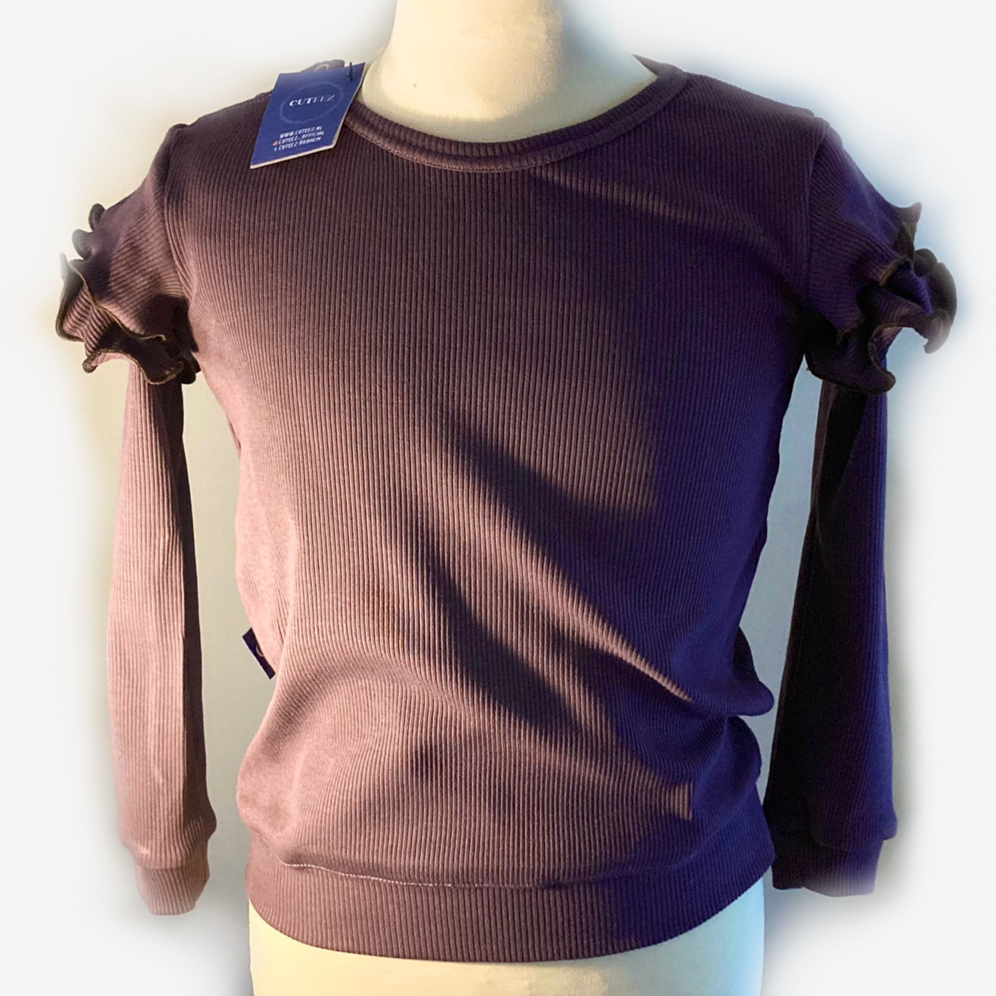 Mid season trui Mauve meisjes ruffle