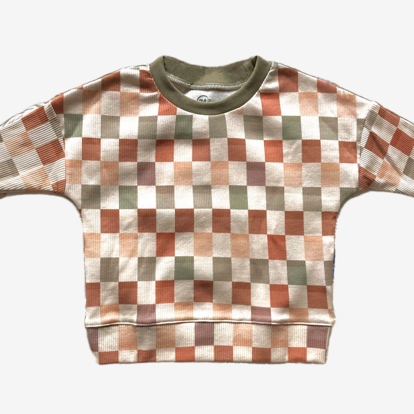 Duurzaam babytruitje van ribstof met blokpatroon – maat 56 t/m 104 – Cuteez