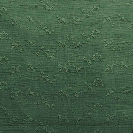 Weicher grüner Jersey mit weißen Grashalmen